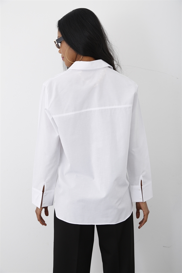 Beyaz Klasik Gömlek 3645