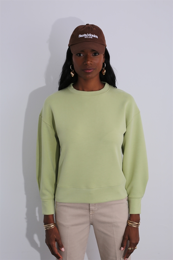 Fıstık Yeşili Modal Basic Sweatshirt 