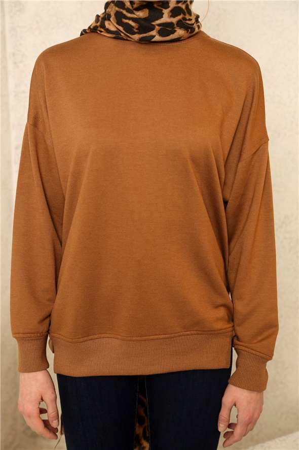Kahverengi Basic Sweatshirt