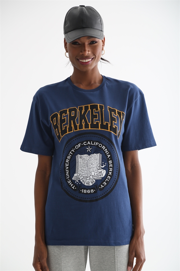 Lacivert Berkeley Baskılı Tshirt 3274