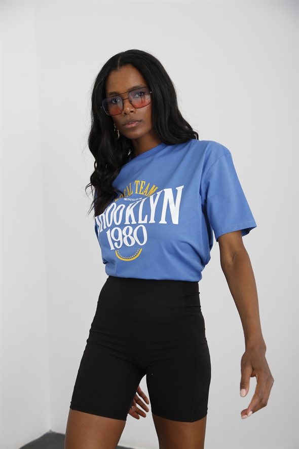 Mavi Brooklyn Baskılı Tshirt 3719