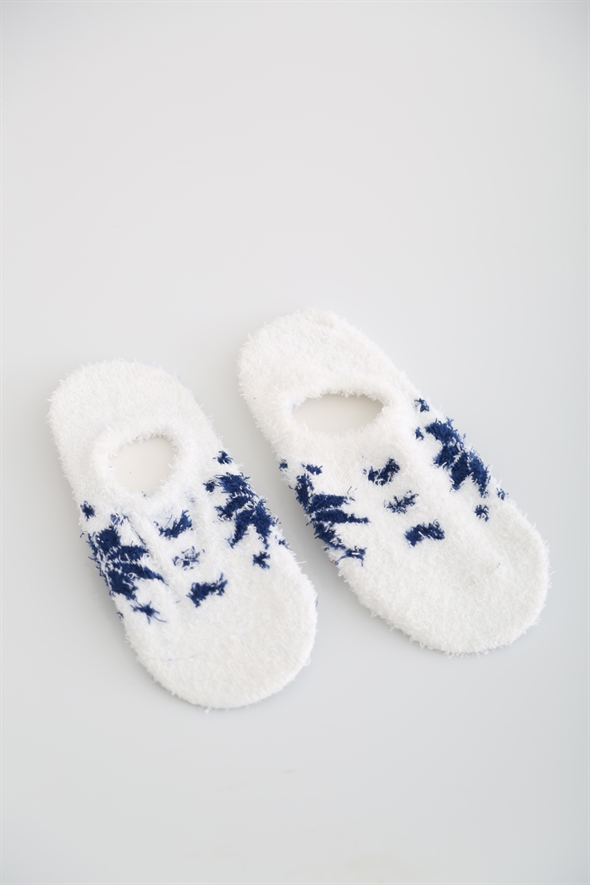 Mavi Desenli Uyku Çorabı 5602