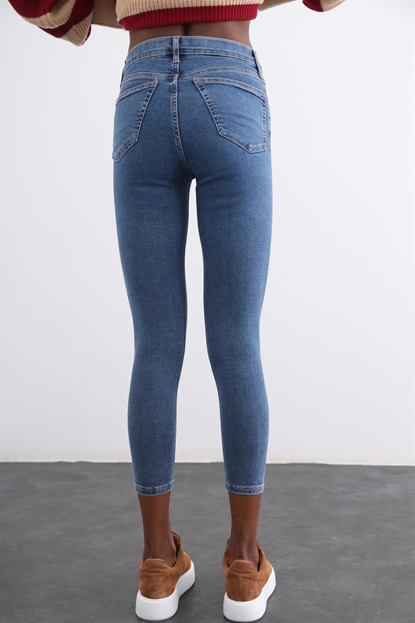 Mavi Yüksek Bel Skinny Jean 
