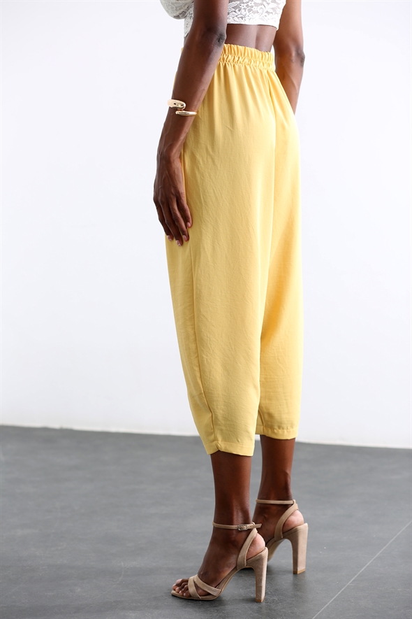 Sarı Pileli Şalvar Pantolon 0226
