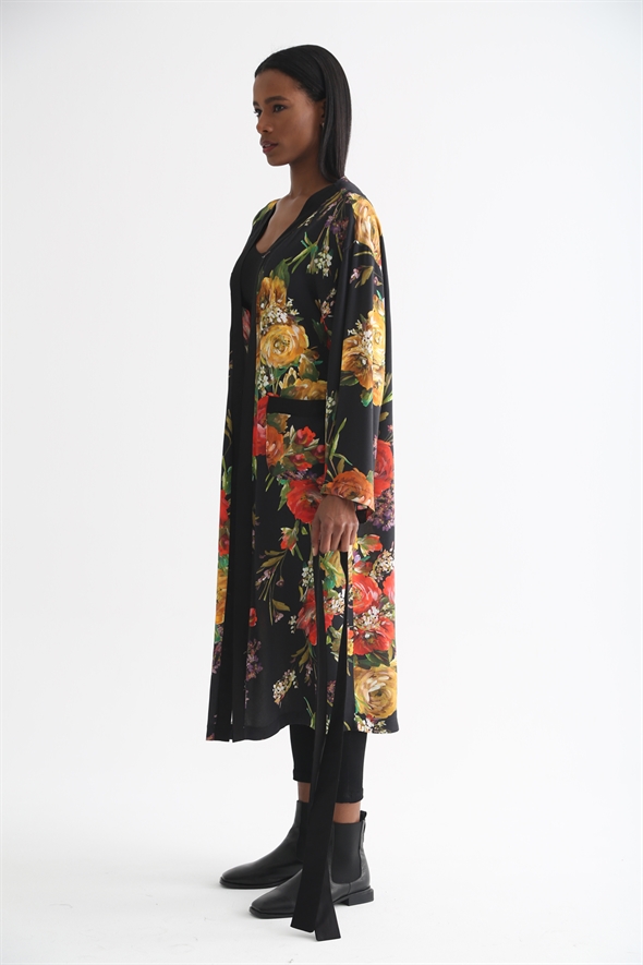 Siyah Desenli Kimono 0026
