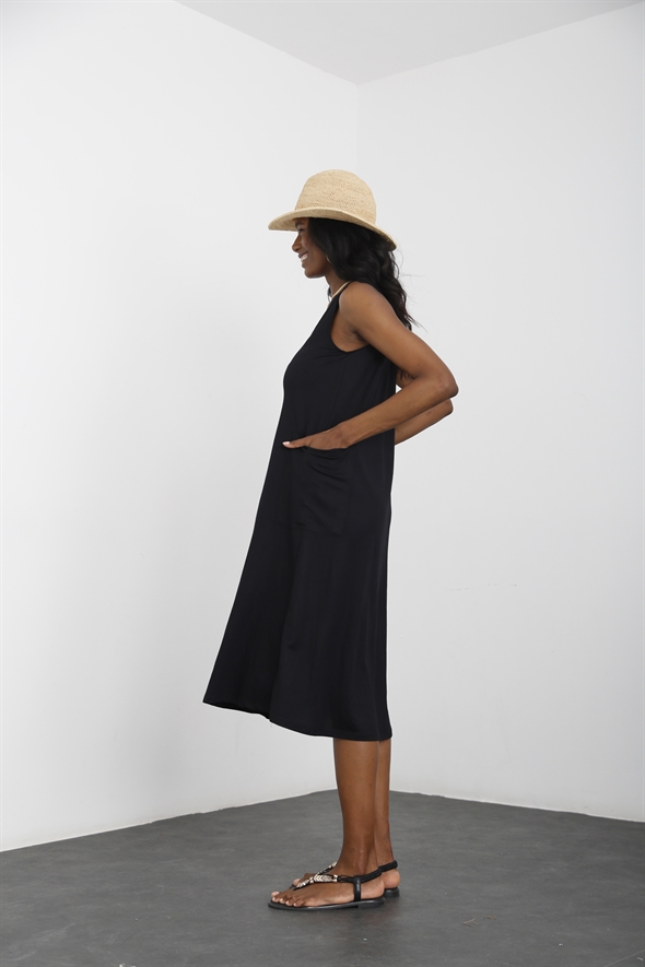 Siyah Kolsuz Çan Elbise 27001