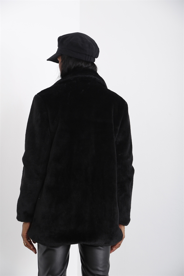 Siyah Kürk Palto D89599