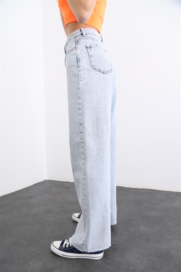 Açık Mavi Extra Yüksek Bel Wide Leg Jean 