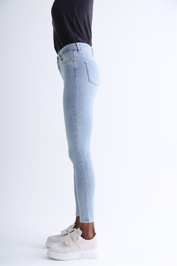 Açık Mavi Yüksek Bel Skinny Jean 