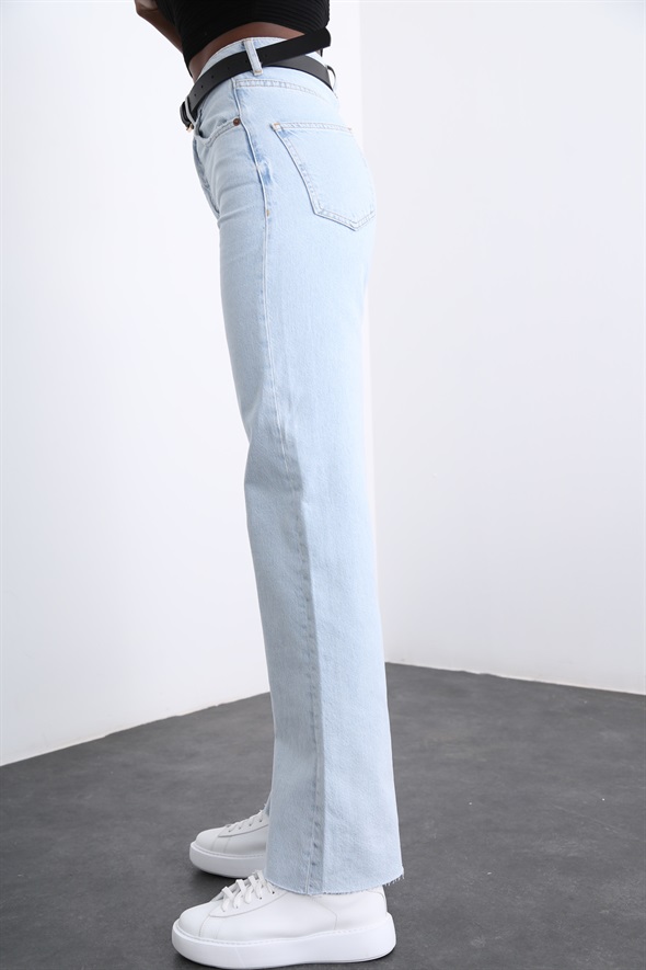 Açık Mavi Yüksek Bel Wide Leg Jean 11000001