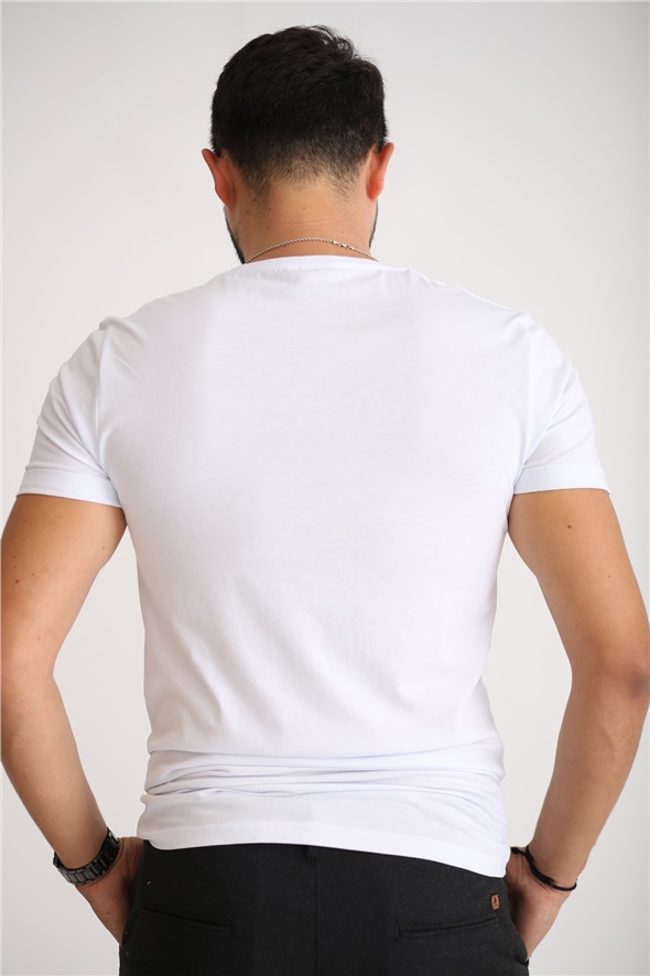 Beyaz Erkek Duble Kol Tshirt TPM100
