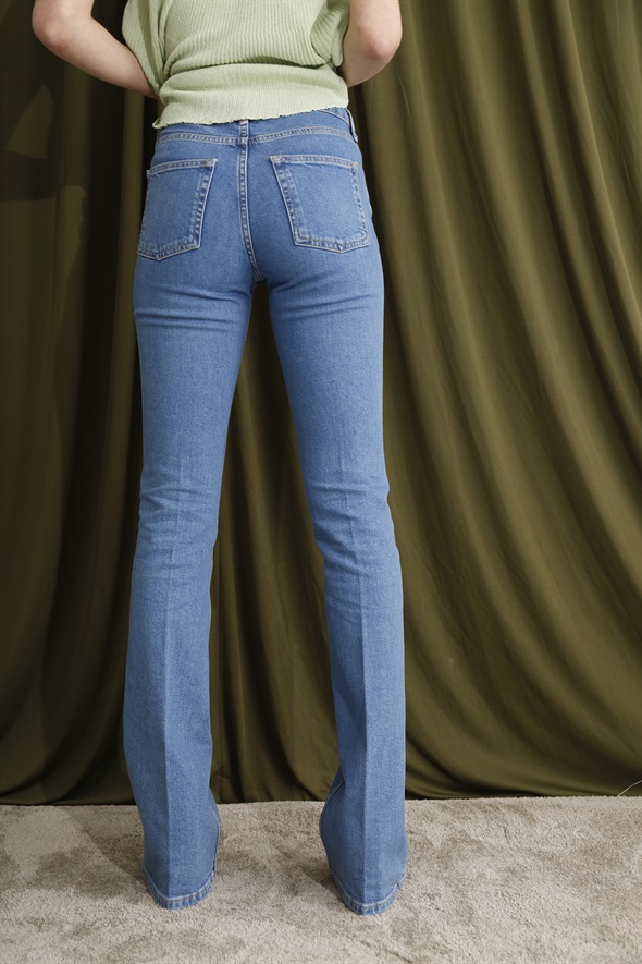 Mavi Orta Bel Flare Jean 