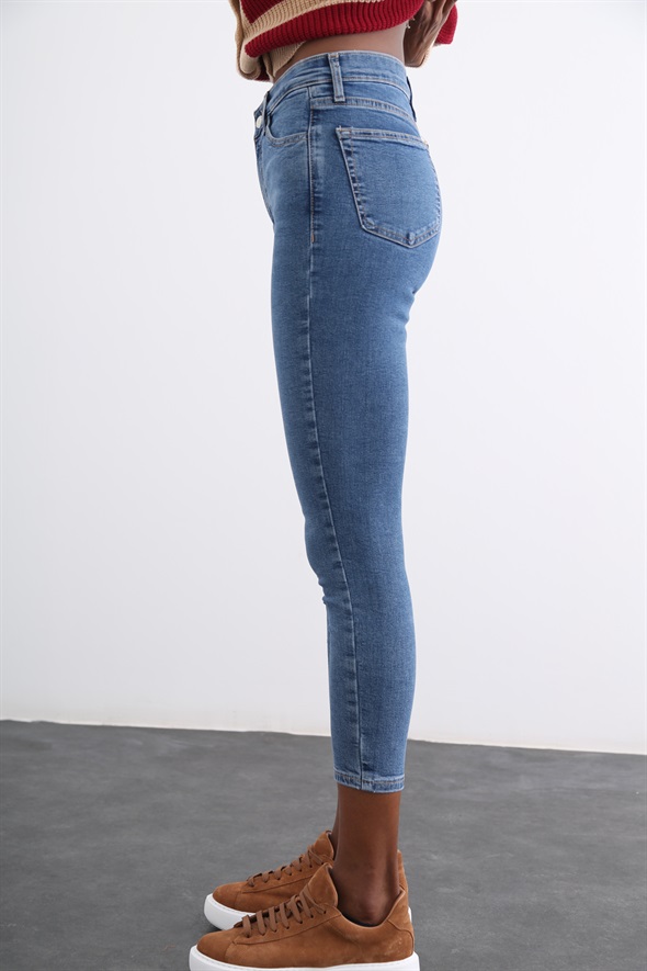 Mavi Yüksek Bel Skinny Jean 