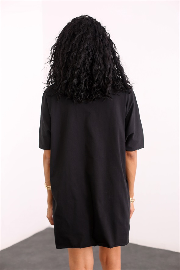 Siyah Arkası Uzun Salaş Tshirt 0294