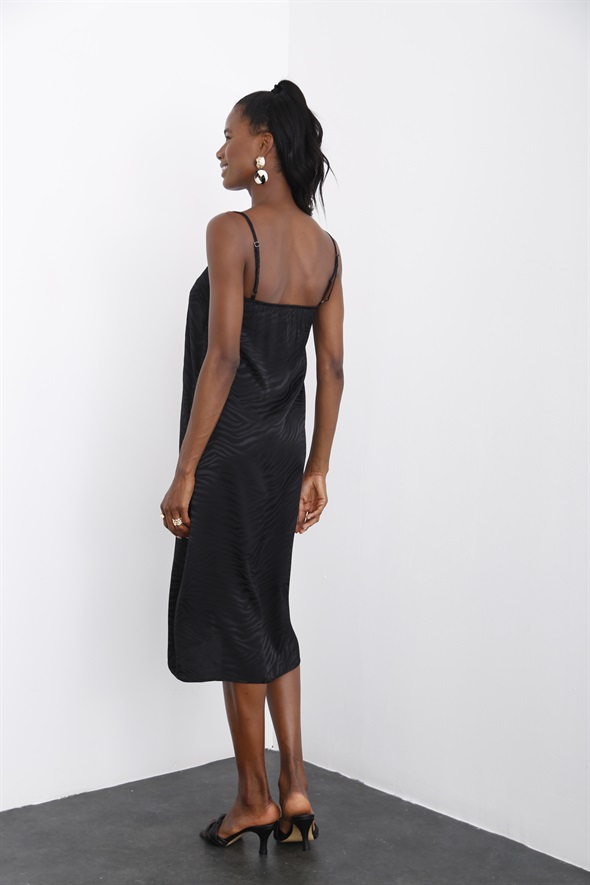 Siyah Askılı Salaş Elbise 0393