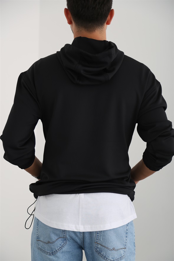 Siyah Erkek Scuba Sweatshirt 4285-1