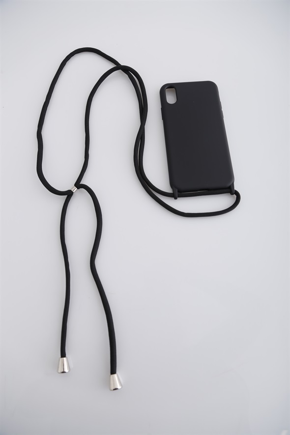 Siyah iPhone X Mat Telefon Kabı 