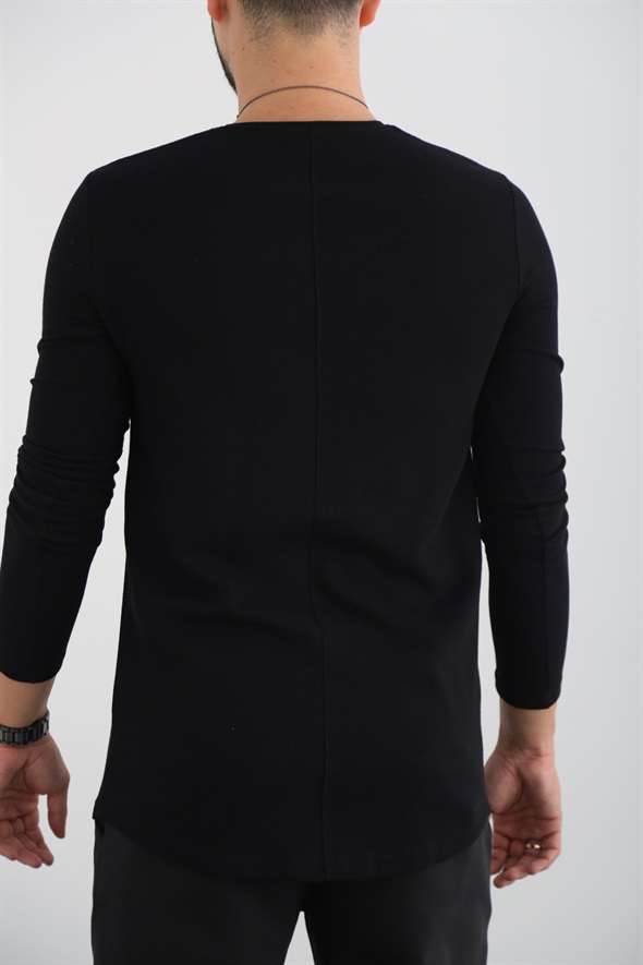 Siyah Uzun Kol Pike Tshirt 13013