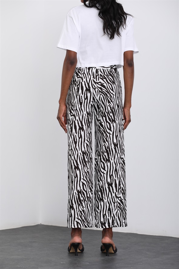 Siyah Zebra Desen Pantolon 