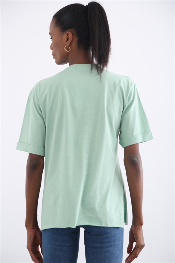Yeşil Original Baskılı Tshirt 7519