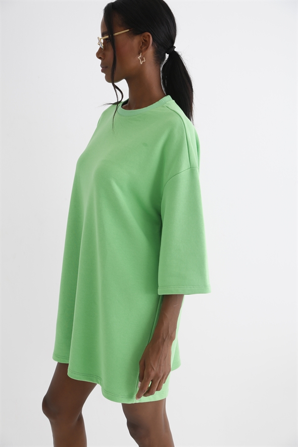 Yeşil Mini Sweat Elbise 0035